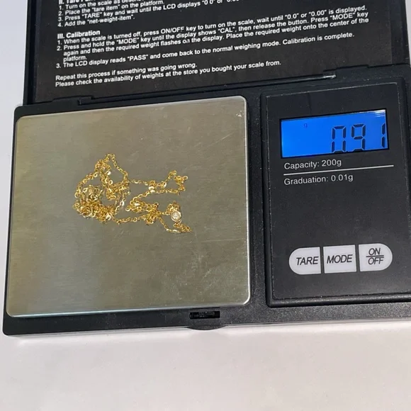 Solid 14K Yellow Gold Natural Diamond Solitaire XS Bezel Necklace Minimalist - Picture 9 of 13